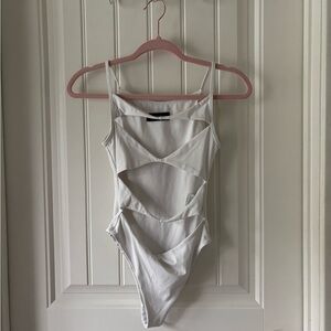 White Fox Boutique Top Cutout Bodysuit White